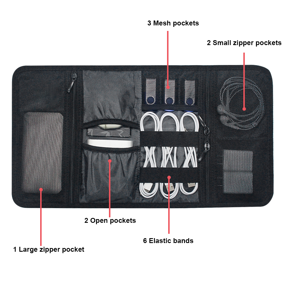 Tech Organizer Bag Cable Stora - Office Tech Bag 评论和价格