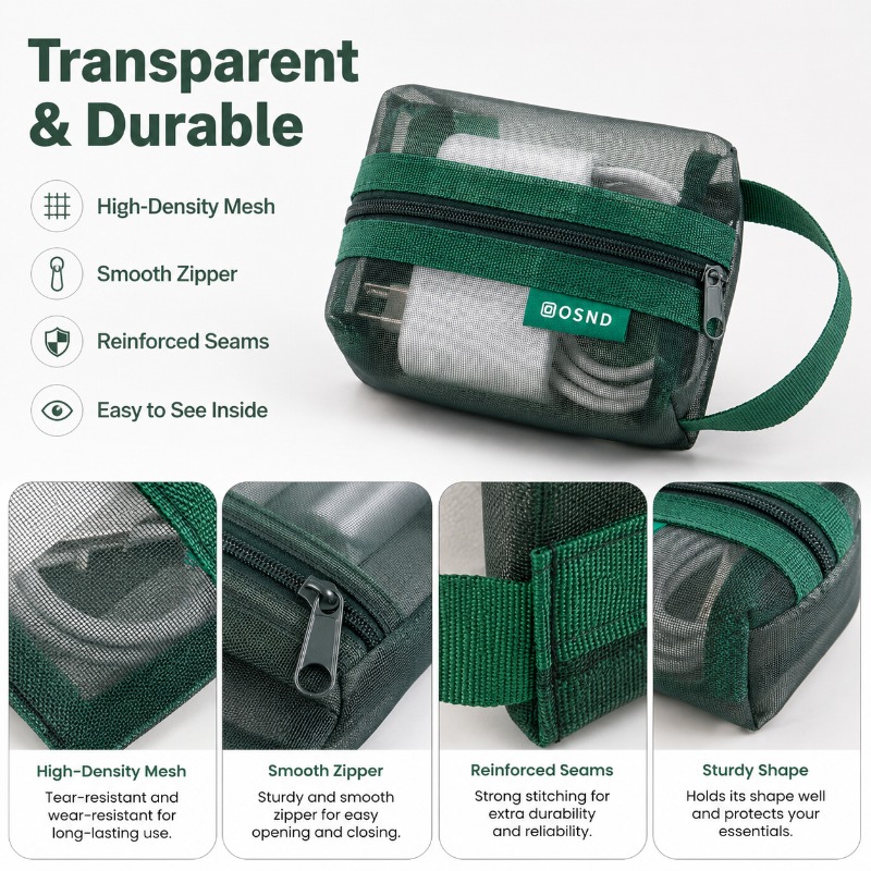 6PCS Mesh Tech Organizer Pouch - Office Tech Bag 评论和价格