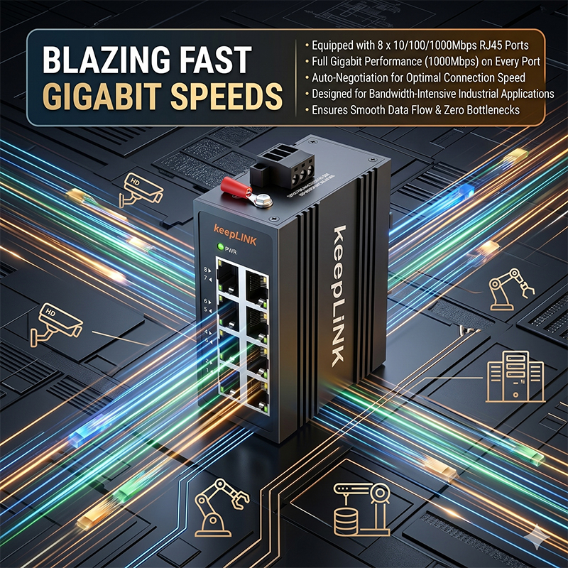KeepLiNK 8-Port Gigabit Indust - Ethernet Switch 8 Port 评论和价格