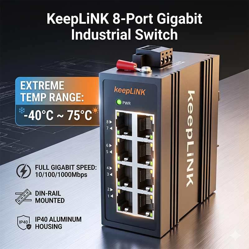KeepLiNK 8-Port Gigabit Indust - Ethernet Switch 8 Port 评论和价格