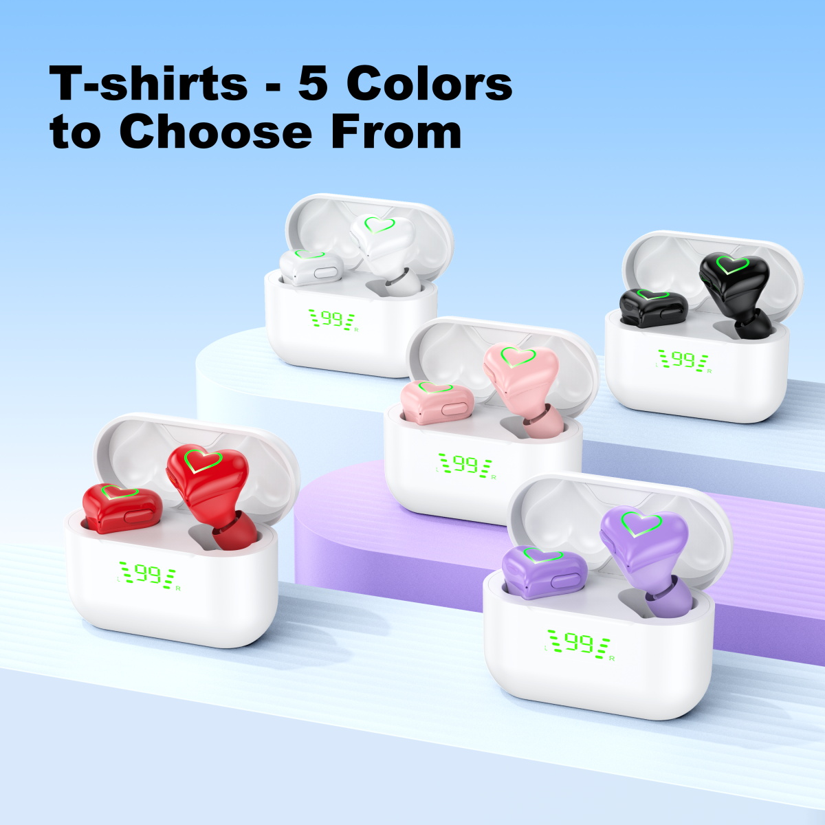 New heart shaped wireless blue - Office Work Tech 评论和价格
