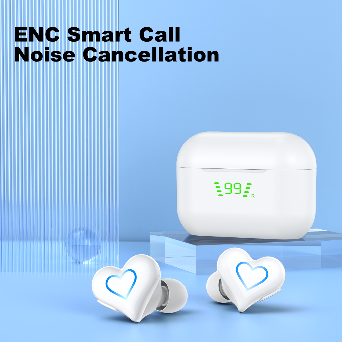 New heart shaped wireless blue - Office Work Tech 评论和价格